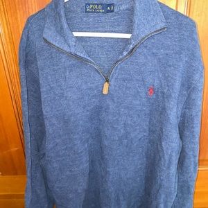 Polo Ralph Lauren Mens XL 1/4 Zip Blue Sweater